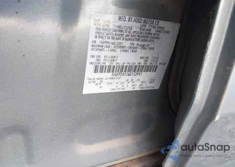 2006 Ford Five Hundred Sel из США, поврежденный, VIN 1FAFP24116G153951